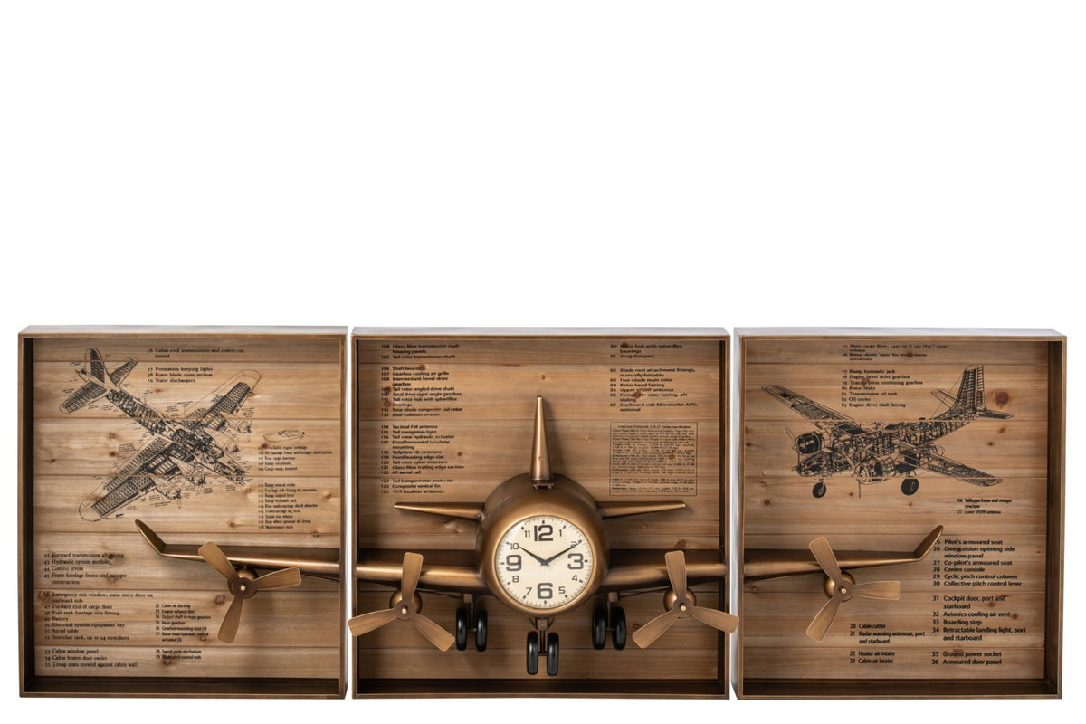 J-Line wandklok - metaal - goud