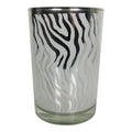 Theelichthouder zilver abstract large 18cm*