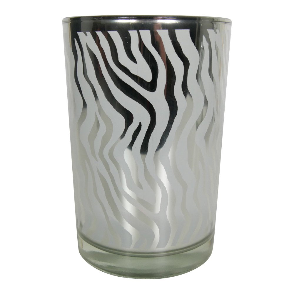 Theelichthouder zilver abstract large 18cm*
