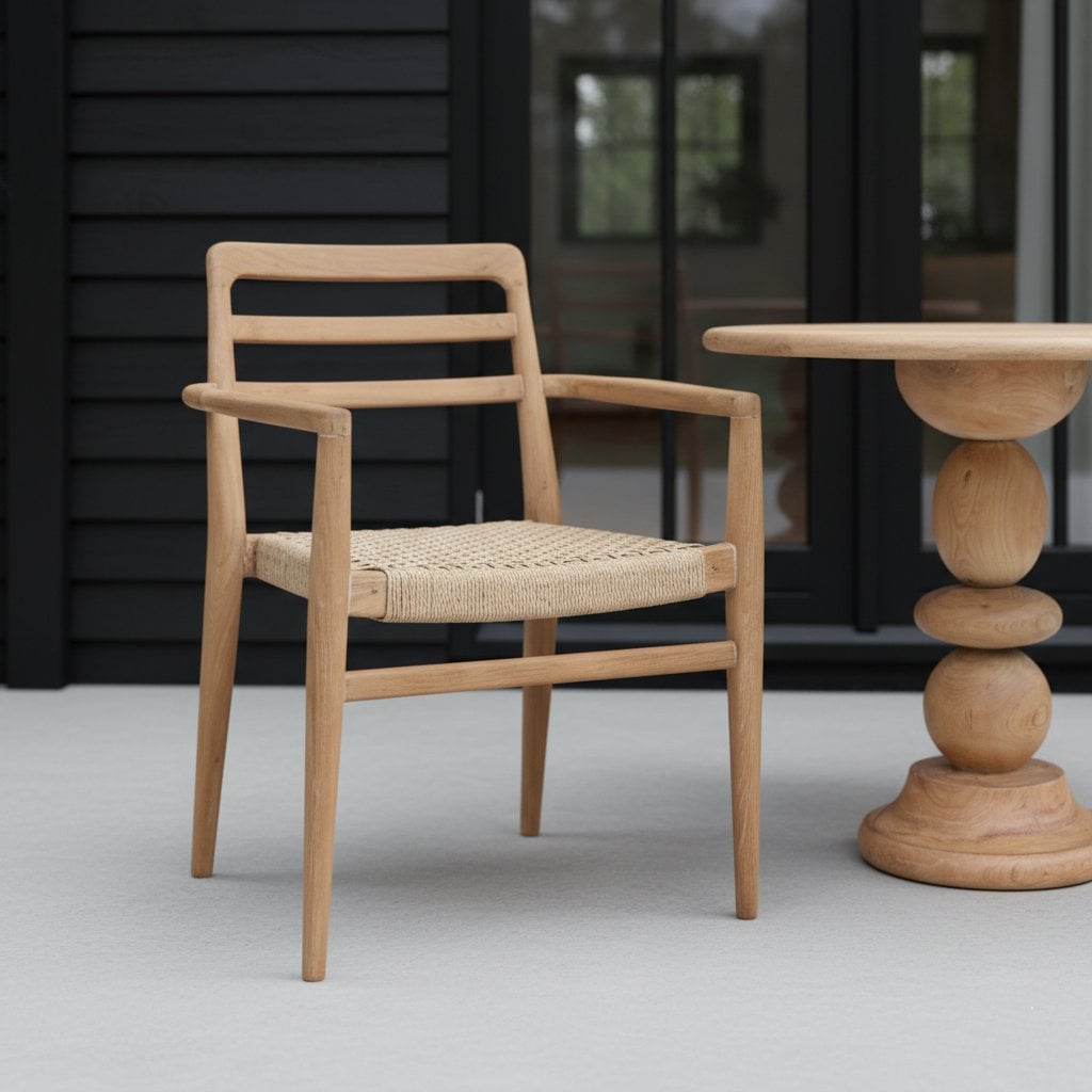Verano teakhouten tuinstoel met armleuning - FSC-gerecycled hout