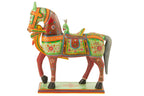 J-Line decoratie Paard Op Staander Mumbai - hout - mix