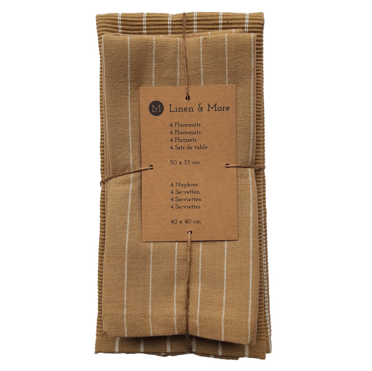 Pinstripe Ribbed Keukenset c. geel 35x50/40x40cm (set of 8)