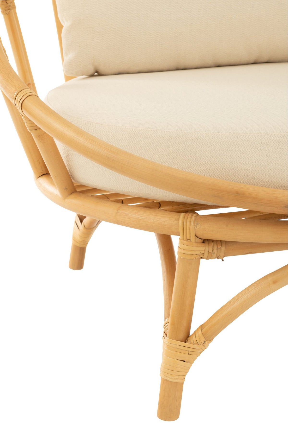 J-Line stoel + kussen - jute/textiel - naturel/wit