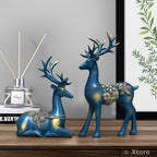 Harsrendierbeelden – Handgemaakte woondecoratiefiguren – Set van 2 blauw