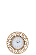 J-Line klok Wonder - rotan - naturel/wit - small - Ø 40 cm
