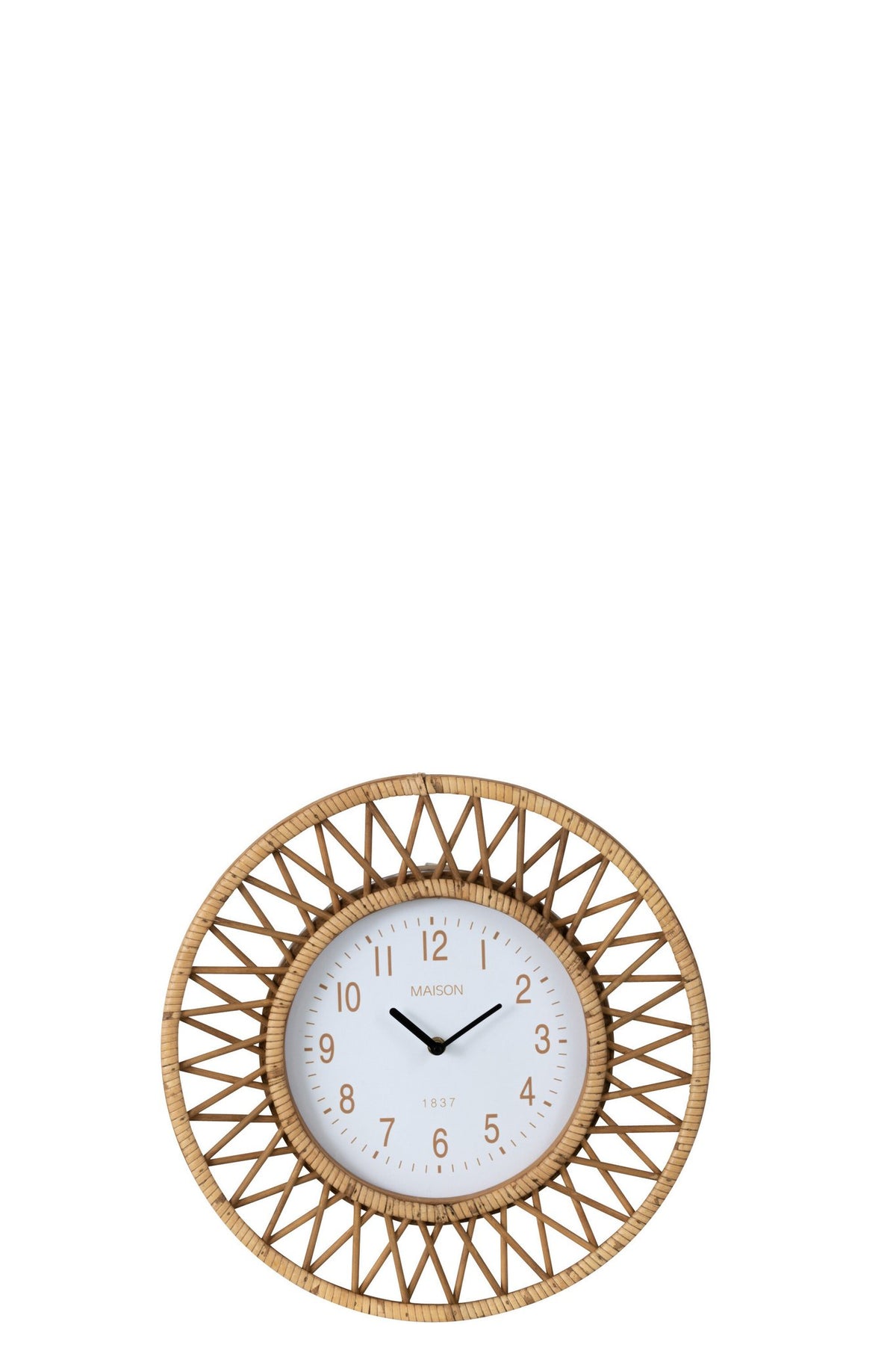 J-Line klok Wonder - rotan - naturel/wit - small - Ø 40 cm