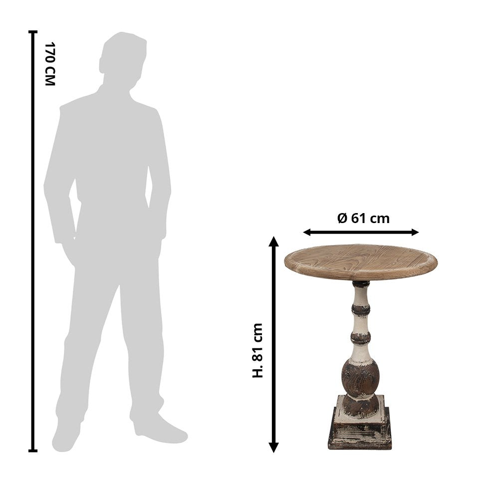 Bijzettafel Ø 62x81 cm Bruin Hout