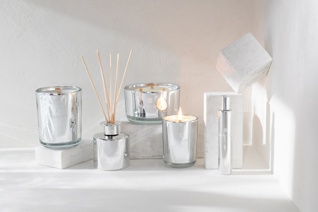 J-Line geurkaars Excellent - Cotton Candy - glas - zilver - S - 50U