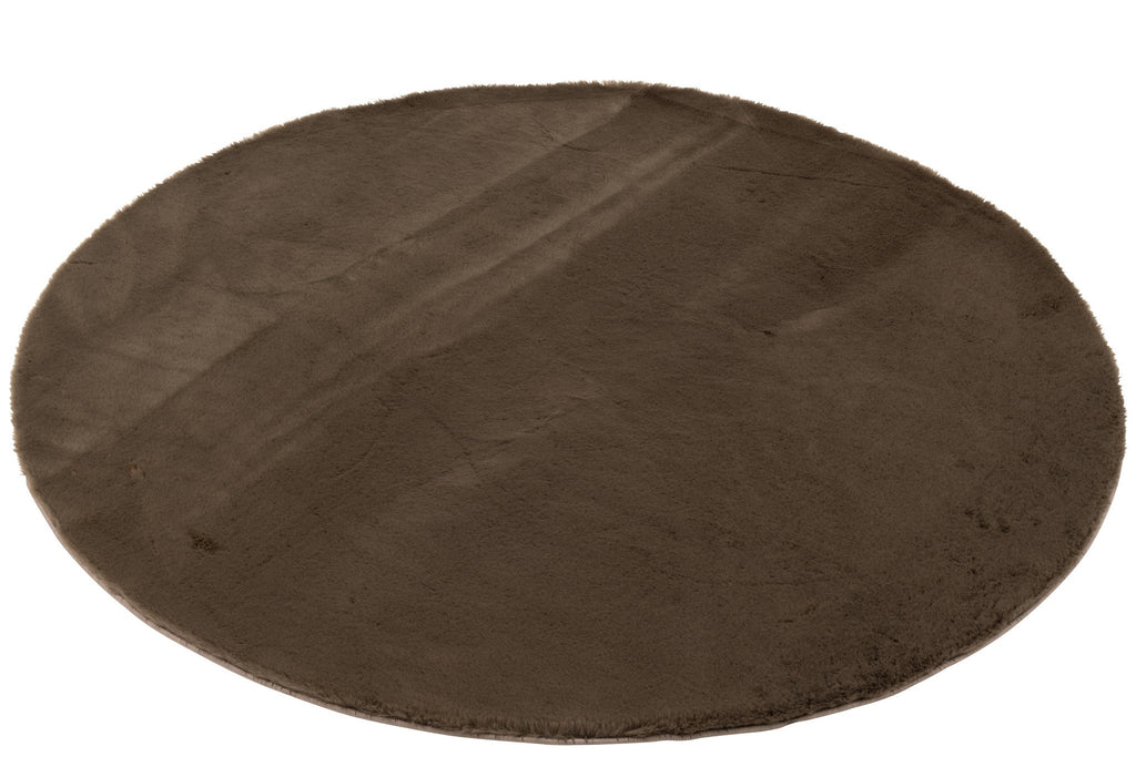 J-Line vloerkleed Cutie Rond - polyresin - bruin
