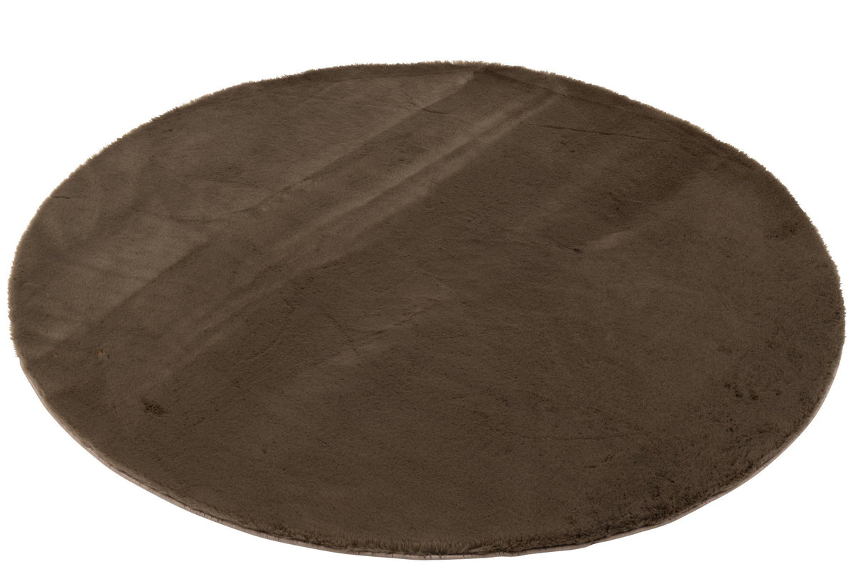 J-Line vloerkleed Cutie Rond - polyresin - bruin