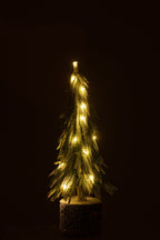 J-Line Kerstboom A+Led Kunststof Sneeuw Groen Medium