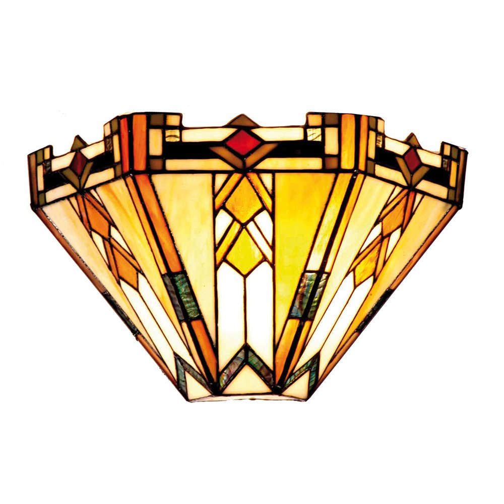 Wandlamp Tiffany 31x13x20 cm Beige Bruin Glas Muurlamp