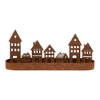 Waxinelichthouder Huis 30x8x13 cm Bruin Metaal