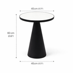 Ronde marmeren kegeltafel - Zwart metaal - Eigentijdse stijl