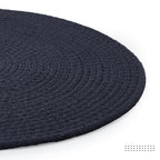 Eettafelmatten – geribbeld katoen – 32 cm rond, set van 4