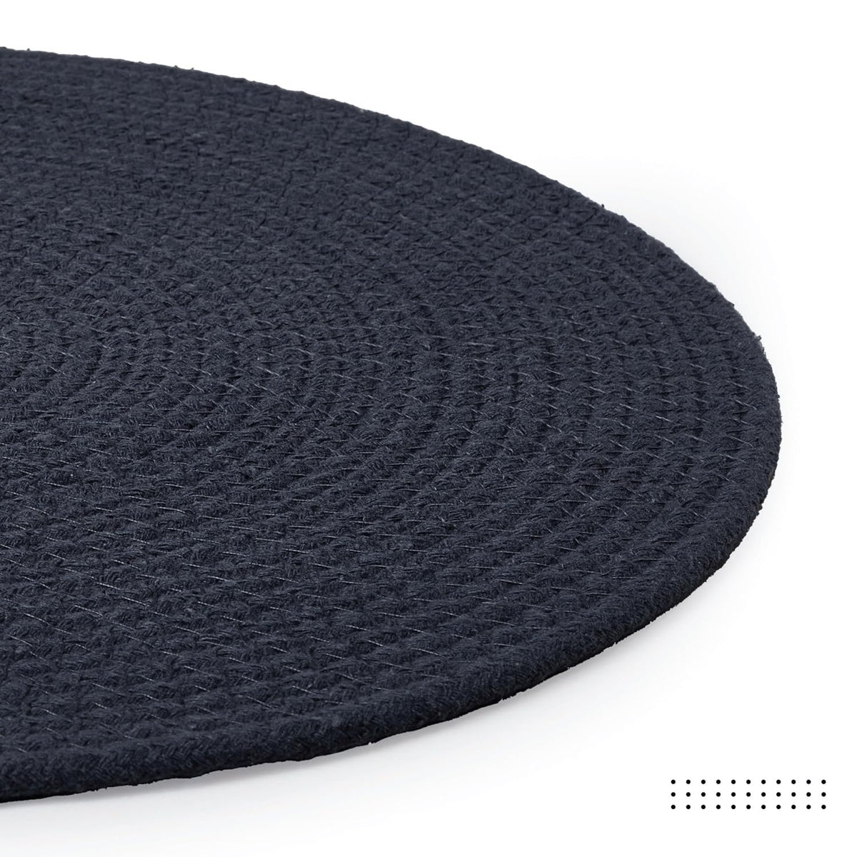 Eettafelmatten – geribbeld katoen – 32 cm rond, set van 4