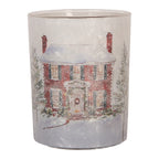 Waxinelichthouder Ø 10x13 cm Wit Glas Kerst