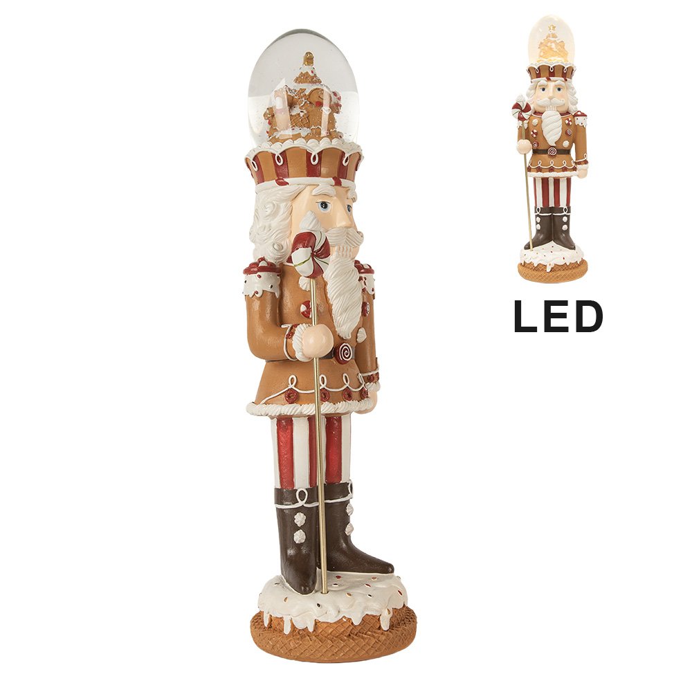 Kerstdecoratie met LED-verlichting en muziek Notenkraker 14x13x48 cm Bruin Kunststof
