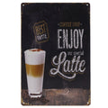 Enjoy Latte Retro Wandbord 30x20