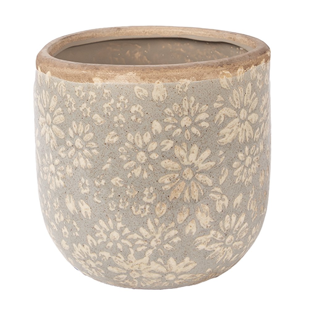 Bloempot Ø 14x13 cm Grijs Keramiek