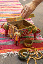 J-Line Doos Olifant Voet Delhi Mango Hout Mix