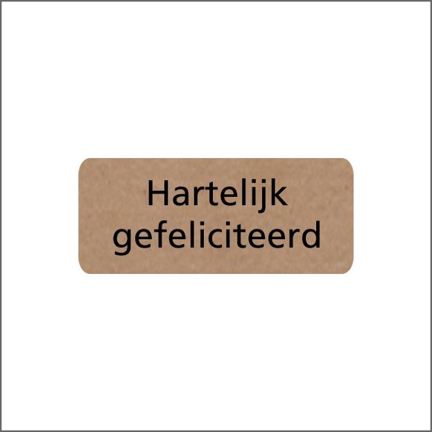 Hartelijk Gefeliciteerd - - wensetiket - rol van 500