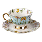 Kop en Schotel 200 ml Wit Blauw Porselein Servies