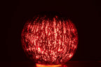 J-Line decoratie Bal Gekraakt - glas - kerstrood - L - LED