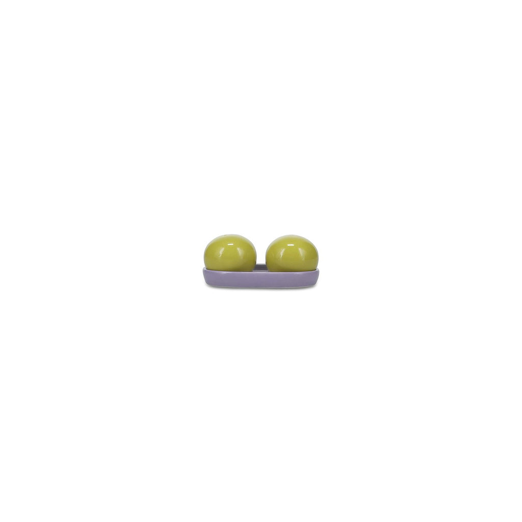 Peper en zoutschudden 3 stuks groen/paars duo