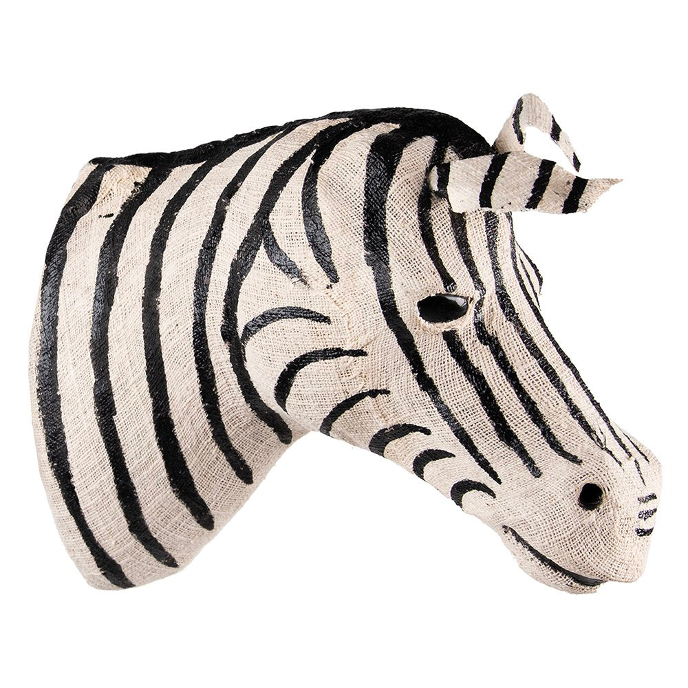 Wanddecoratie Zebra 37 cm Zwart Wit Papier Muurdecoratie