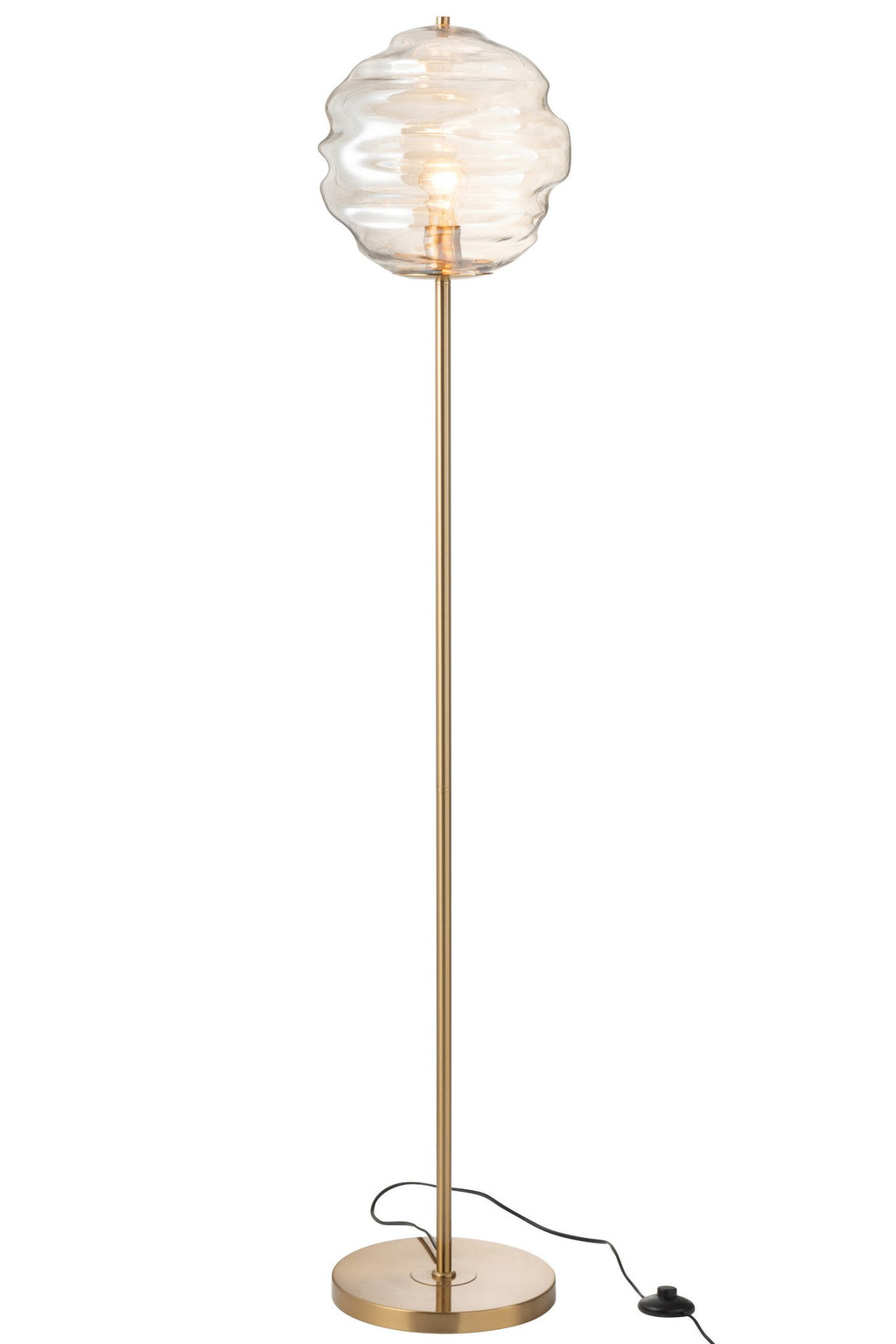 J-Line vloerlamp Bijenkorf - glas - licht cognac