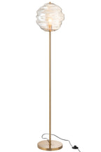 J-Line vloerlamp Bijenkorf - glas - licht cognac