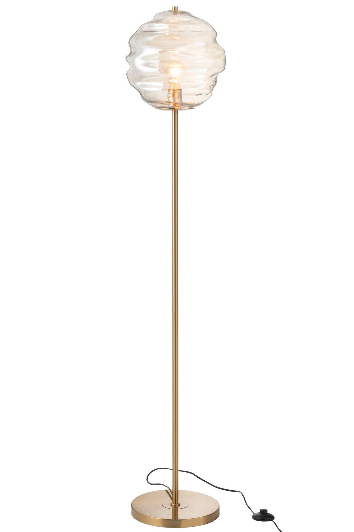 J-Line vloerlamp Bijenkorf - glas - licht cognac