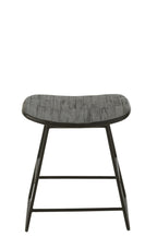 J-Line stoel Rechthoekig - gerecycleerd hout - zwart - small