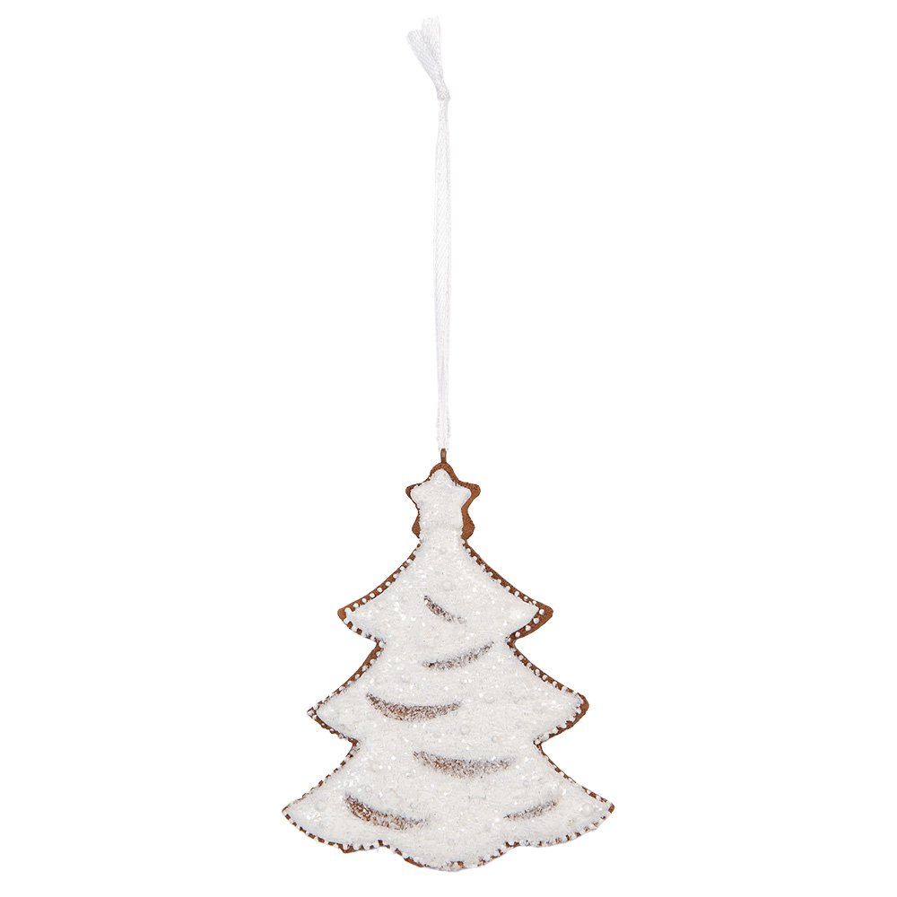 Kersthanger Kerstboom 9x1x10 cm Wit Kunststof
