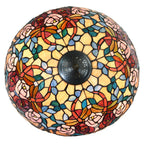 Tiffany Tafellamp Ø 46x64 cm Rood Blauw Glas Roos Tiffany Bureaulamp