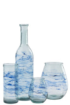 J-Line vloervaas Golf - glas - blauw