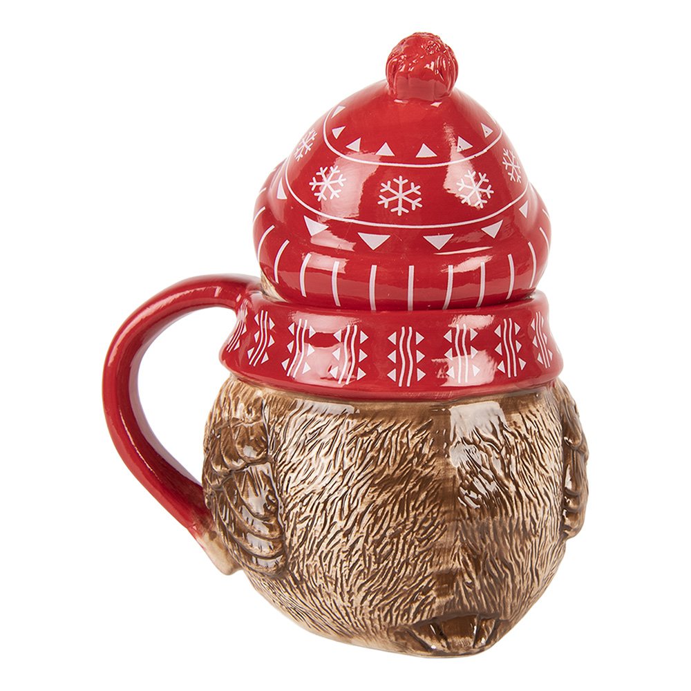 Mok 500 ml Rood Keramiek Kerst