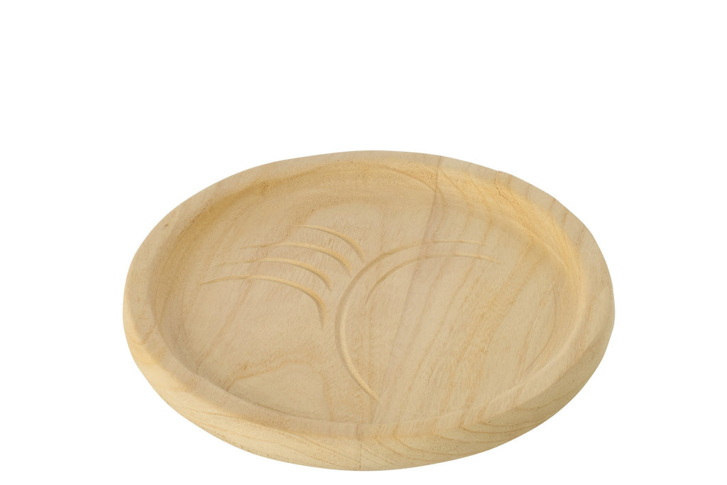J-Line decoratie Plateau Blad - hout - naturel - L