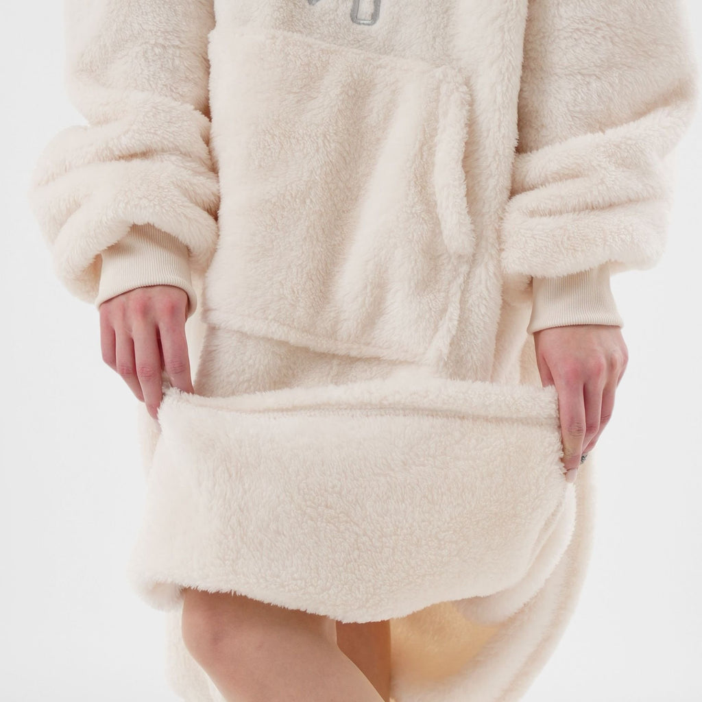 Textino Merry - Hoodie 70x110 cm - Volwassenen - Kerstmis - Bone White - Wit