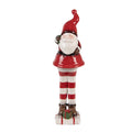 Kerstdecoratie Beeld Kerstman 7x7x23 cm Rood Wit Keramiek