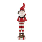 Kerstdecoratie Beeld Kerstman 7x7x23 cm Rood Wit Keramiek
