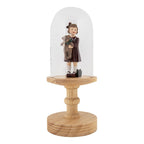 Glazen Stolp Ø 14x34 cm Bruin Hout