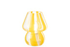 J-Line Tafellamp Strepen Glas Transparant/Geel Small