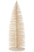 J-Line decoratie Kerstboom Glitter - hout - wit - extra large