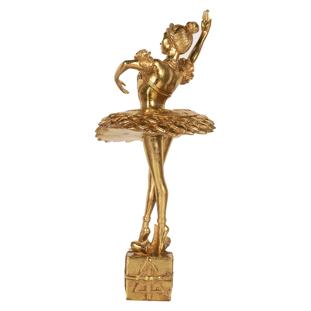 Kerstdecoratie Beeld Ballerina 20x17x45 cm Goudkleurig Kunststof