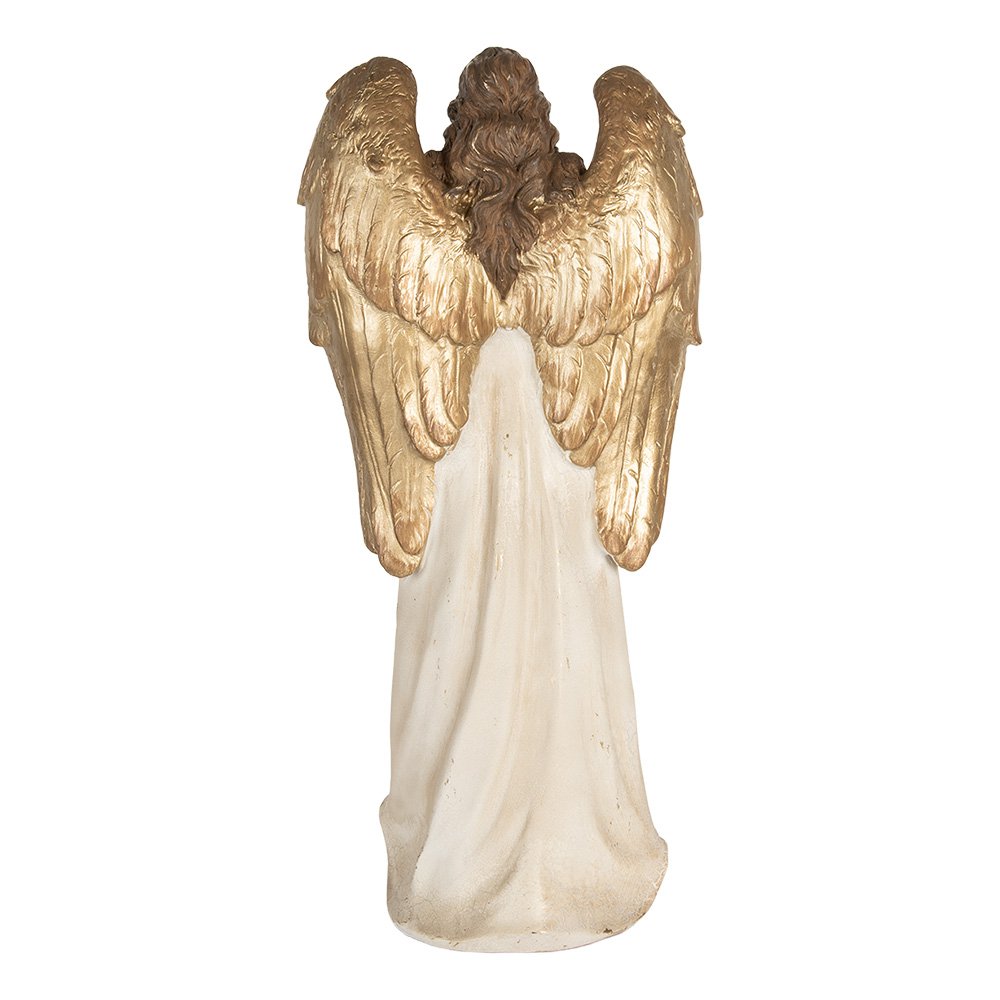Kerstdecoratie Engel 23x12x47 cm Beige Kunststof