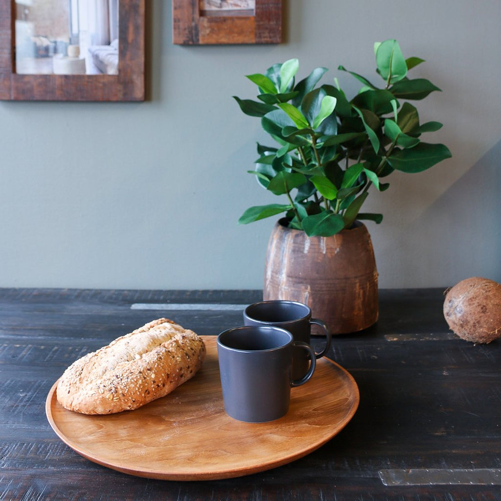 Teakhouten decoratief bord