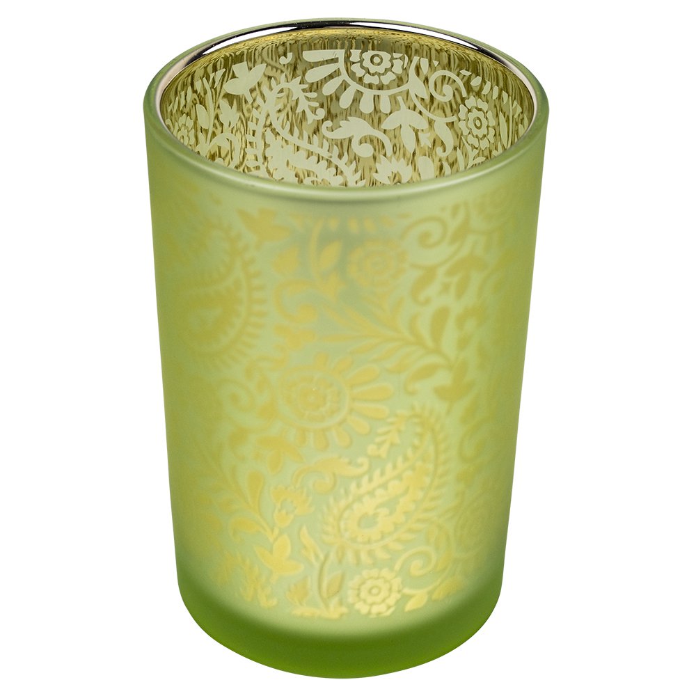 Theelichthouder paisley lime large 18cm*