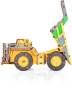 Eco Wood Art (EWA) 3D Mechanische Houten Puzzel, Hybrid Mining Dump Truck Belaz-7513M, 4233, Kleur Geel, 18x9x10cm